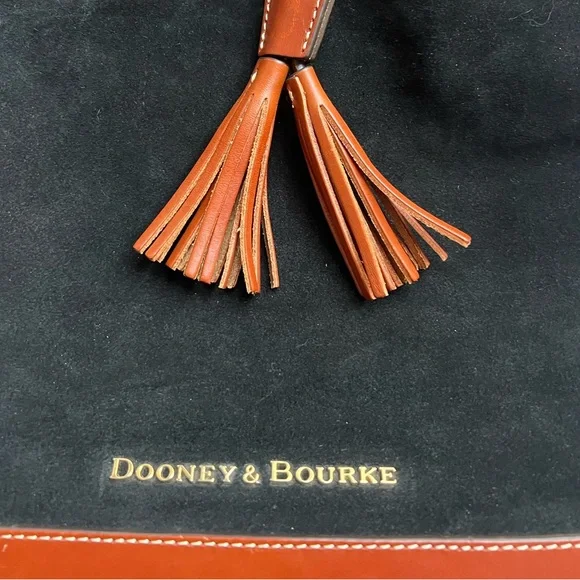 Dooney & Bourke Black and Brown Suede Bucket Bag - Picture 2 of 6